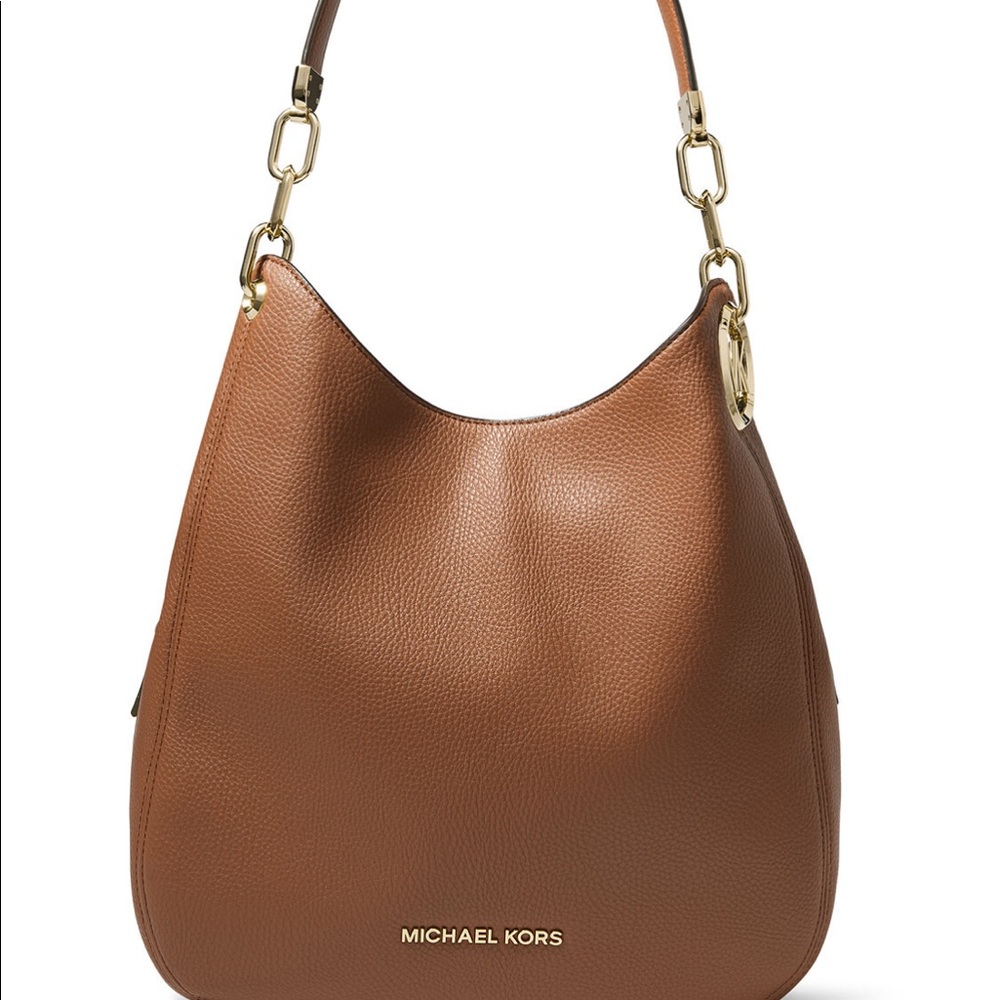 Michael Kors MK Lillie Medium Chain Shoulder Slouchy Purse Bag